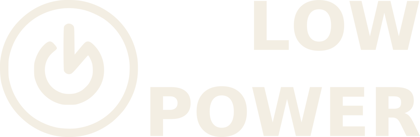 LOWPOWER power-button icon and LOW POWER wordmark